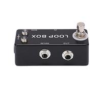 Akozon Efecto de Bucle de Guitarra Mini pedal: Selector de Canal de Derivación Verdadera para Guitarra de bajo y Electricidad, Cuerpo de Metal, Indicador LED, Cambio de Bucle de Efecto