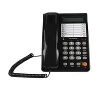 Akozon El Hotel Casero ató con Alambre El Teléfono Fijo Negro del Teléfono de Escritorio con Cable de la Pared con Características de Dtmf y de Fsk