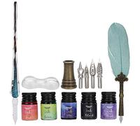 Akozon Elegante Juego de Inmersión de Caligrafía con Tinta y Puntas - Suministros de Escritura Vintage Escuela y Regalos