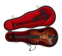 Akozon Elegante Modelo de Violín en Miniatura de Madera y Mini Adorno de Instrumento Musical con Elegante Caja de