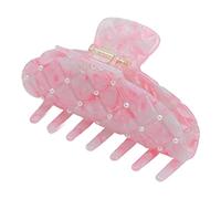Akozon Elegantes Pinzas para el Cabello con Perlas - Pinzas Versátiles para Mujeres y Niñas, Antideslizantes y de Sujeción Firme (rosa coreana)