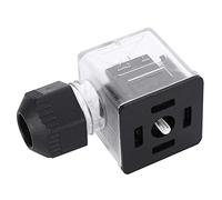 Akozon Enchufe de 5 Piezas Impermeable a Prueba de Polvo Transparente con Luz sin Cable CC para Válvula Solenoide, Enchufe de Bobina de Válvula Solenoide Hidráulica de 5 Piezas de Bobina de (24V)