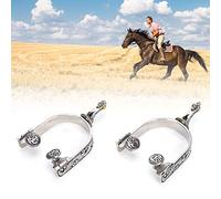 Akozon Espuelas de Vaquero para Decoración, Competición Ecuestre, 2 uds., Espuelas de Bota de Acero Inoxidable con Control Mejorado de Engranaje y