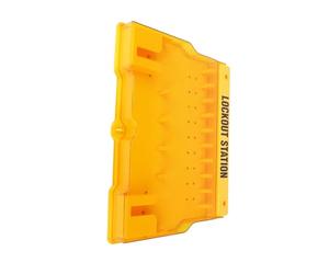 Akozon Estación de Bloqueo y Etiquetado con Cubierta Caja de Bloqueo Resistente para Uso Industrial, Capacidad para 10 Candados y 4 Cerrojos, de Gestión Visual para Montaje en Pared, Compatible con