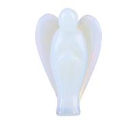 Akozon Estatua de Gema con Forma de ángel 1.5 Pulgadas ópalo Natural, cristalina Piedra Regalo