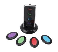 Akozon Finder de Llave de Akozon con un Transmisor de Rango 1 de 100 Pies y 4 Receptores Localización de Luz LED para Llaves, Teléfonos, Carteras, Mascotas y Equipaje
