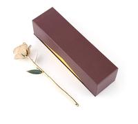 Akozon Flor Auténtica Sumergida en Oro de 24 Quilates, Hecha a Mano, para Siempre, Tallo Preservado, Aniversario de Boda, Decoración de Amor de San Valentín