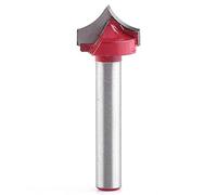 Akozon Fresa de Ranuras en V CNC, 3D Cortador de Bisel para Carpintería Color Rojo de caña 3D Grabado fresadora de Madera Herramienta(12MM)