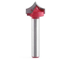 Akozon Fresa de Ranuras en V CNC, 3D Cortador de Bisel para Carpintería Color Rojo de caña 3D Grabado fresadora de Madera Herramienta(16MM)
