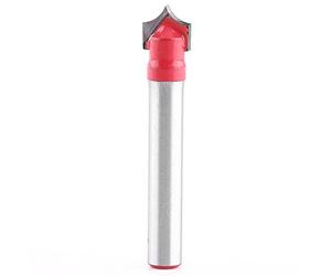 Akozon Fresa de Ranuras en V CNC, 3D Cortador de Bisel para Carpintería Color Rojo de caña 3D Grabado fresadora de Madera Herramienta(8MM)