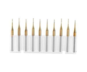 Akozon Fresas 10pcs para PCB CNC Fresas Juego de corte de carburo Rotativas Diámetro de vástago 3.175mm Diámetro de la hoja de 0.6mm
