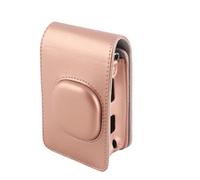 Akozon Funda Compacta de Cuero PU para Cámara con Correa para LiPlay Protección Elegante para su Cámara Instantánea (Oro Rosa)