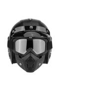 Akozon Gafas de Medio Casco de Cara Abierta de Cuero PU, Casco Clásico Retro Ligero, para Ciclistas de Turismo y Bicicleta (Black)