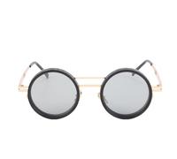 Akozon Gafas de Sol de Tinte Ajustable Gafas de Sol Polarizadas Redondas de con Filtro ND Ajustables para Buceo Al Aire Libre Pesca Marco Dorado PC Metal 49 MM