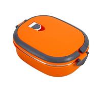 Akozon Gamelle Isotherme, Almacenamiento Cena Almuerzo Fiambrera Termo Fiambrera Kinder 1 Capa Naranja Acero Inoxidable Aislado Alimentos