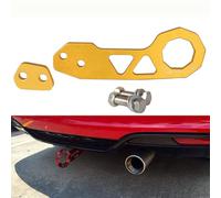 Akozon Gancho de Remolque Trasero, Anillo Universal para Remolque de Automóvil, Gancho de Remolque de Carreras de Aluminio (Gold)