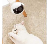 Akozon Gato Divertido Interactivo, Rompecabezas de Elevación Automática, Bola Eléctrica de Juguete con Bolas de Pelo Extraíbles para Juego (White)