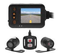 Akozon Grabadora de Conducción de Motocicleta de 2 Pulgadas, Lente HD 1080P+720P IP67 Impermeable DVR Dash CAM Grabación en Bucle Protector de Estacionamiento Inteligente