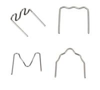 Akozon Grapas Planas Universales de Onda Caliente Precortadas, 100 Uds., 0,6mm, 0,8mm, para Reparación de Soldador de Grapadora de Plástico, Ideal para Soldadura de Parachoques y Plástico (Grapas de