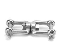 Akozon Grillete Giratorio Dispositivo Marino de Cadena Rodante de Acero Inoxidable 316 Rótula de Biela de Horquilla Universal para Barcos