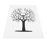 Akozon Hermoso Árbol de Huellas Digitales DIY Guest Signature Sign # 8209; in Book Canvas Thumbprint Painting Sign-in Poster Obra Única para Aniversarios de Bodas