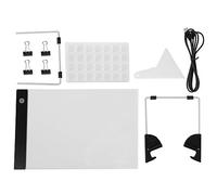 Akozon Herramientas de 6 Piezas Establecidas con Tablero de Luz LED, Panel Luminoso A4, Suministros de Artesanía, Tablero de Dibujo, Kit de Libros de Flip para Arte y Caligrafía