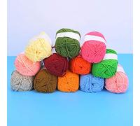 Akozon Hilo de Algodón de Algodón de 12 Colores Crochet Suave y Cálido e Hilo de Tejido para Proyectos para Proyectos