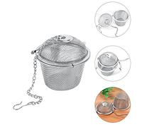 Akozon Infusor de Bola de té de Acero Inoxidable de 6.5 Cm - Filtro Práctico de Especias con Abrazadera y Cadena para té de Hoja Suelta y Hierbas