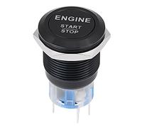 Akozon Interruptor de Arranque del Motor, Botón Pulsador con Luz LED | Activación con Encendido de 12 V, Carcasa Metálica, Visible de Noche, Ajuste universal.