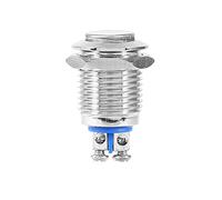 Akozon Interruptor de botón pulsador, botón de inicio de metal resistente al agua de 12 mm Interruptor eléctrico de botón momentáneo