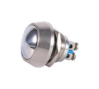 Akozon Interruptor de Botón Pulsador de Metal Resistente Al Agua de 12 Mm - Tapa de Cúpula de Palanca Momentánea - Ideal para Aplicaciones en Exteriores