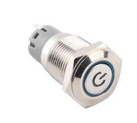 Akozon Interruptor de Encendido/apagado LED de Metal, 16mm, 1NO, 1NC, Botón de Encendido, 12V, Accesorio Duradero para Coche