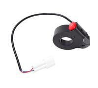 Akozon Interruptor de Faro de Moto de Cross, Botón Rojo Eléctrico | Construcción de Metal y Plástico, Soporte para Manillar, Conducción Al Aire Libre, Conectores Precableados, Reemplazo para