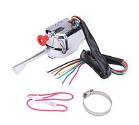 Akozon Interruptor De Señal De del Automóvil, Interruptor De Señal De De La Calle Hot Rod De Metal Y Plástico para La Pieza Universal para Muchos Automóviles De 12V (Plateado)