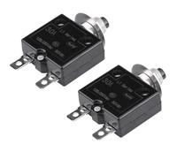 Akozon Interruptor Protector de Sobrecarga del Disyuntor de Reinicio Manual de 2 Piezas 30 A, con Botón de Reinicio para Aplicaciones Industriales Marinas Automotrices