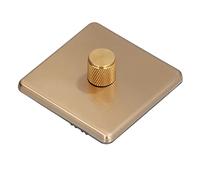 Akozon Interruptores de Luz con Atenuador, Elegante Interruptor de Latón Cepillado Duradero a Prueba de Arañazos para Uso Doméstico, Luz Monocromática AC220V (monótona)