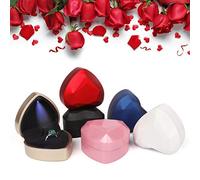Akozon Joyero LED en Forma de corazón: Almacenamiento Elegante de Exhibición para Anillos, Ideal para Bodas, Compromisos y Ocasiones Especiales (Dorado)