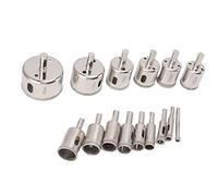 Akozon Juego de 15 Brocas para Corte de Porcelana, Mármol, Cerámica, Azulejos de Vidrio, Kit de Sierra Perforadora de 6 50 Mm con Revestimiento Engrosado, Chapado sin óxido, Herramientas