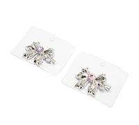 Akozon Juego de 2 Horquillas con Lazo Plateado - Elegantes Horquillas con Lazo para el Cabello Ondulado de Metal - Pasadores de Cabello Versátiles para Peinados con Estilo