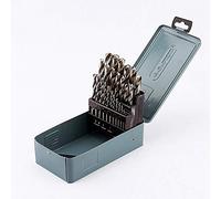Akozon Juego de 25 Brocas de Metal Hss de 1 a 13 Mm para Acero de Aleación de Hierro Fundido, ángulo de Punto Dividido de 118° con Estuche de Almacenamiento de Metal