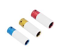 Akozon Juego de 3 Vasos de Impacto de 1/2 Pulgada, 17 Mm, 19 Mm, 21, Kit de Protector de Rueda con Tuercas de Pared Delgada para Automóvil, Camión, Todoterreno, Acero C45 Tratado Térmicamente, Diseño
