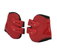 Akozon Juego de Botas para Tendones de PU, Botas Seguras y Suaves para Caballos, Envolturas para Piernas, Entrenamiento y Competición Ecuestre (Patas traseras Rojas M(66x45x17cm/26x17,72x6,69