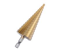 Akozon Juego de Brocas Escalonadas de 4-32 Mm con Revestimiento de Ti de Acero de Alta velocidad: Cortador de Orificios de Vástago Hexagonal Versátil para Metal, Madera y Plástico