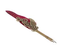 Akozon Juego de Caligrafía Juego de Pluma y Tinta Equipo Retro de Escritura y Tinta Escuela en Casa (rojo)