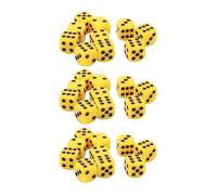 Akozon Juego De Dados De Plástico De 30 Uds. De 16Mm con Esquinas Redondas, Cubos De Dados De 6 Caras para Juegos De Mesa, Aprendizaje De Matemáticas, Seguro y Duradero (Yellow)