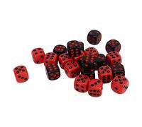 Akozon Juego de Dados de Seis Lados de 48 Uds., Dados de Juego de Mesa de Plástico Negro y Rojo para Bares de Fiesta, Juegos de Mesa de Club