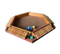 Akozon Juego de Dados Shut The Box para 1 y 6 Jugadores, Juego de Matemáticas de Tablero de Madera con 6 Dados para Niños y Adultos, Fiesta Familiar, Pub, Picnic, Estrategia Divertida (Brown)