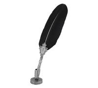 Akozon Juego de Escritura de Pluma Antigua con Botella de Tinta - Pluma Estilo Vintage con Puntas de Aleación - Herramientas de Escritura Elegantes para Estudiantes, Creativos y Entusiastas (BLACK)