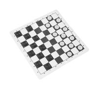 Akozon Juego de Mesa Plegable de Damas de Cuero PU para Niños y Adultos, Juego de Estrategia Educativo de Viaje Portátil para Fiestas Familiares, Picnics (Black)