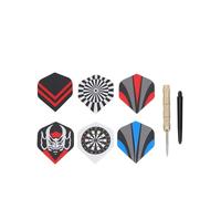 Akozon Juego de Puntas de Acero Profesional de 18 Piezas con Bonitos Vuelos para Juegos de Interior, Barriles de Latón y Múltiples Estilos para Principiantes y Expertos